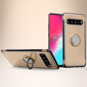 huismerk Magnetische 360 graden rotatie ring armor beschermhoes voor Galaxy S10 5G (Goud)