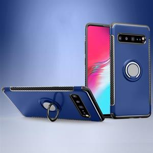 huismerk Magnetische 360 graden rotatie ring armor beschermhoes voor Galaxy S10 5G (Blauw)