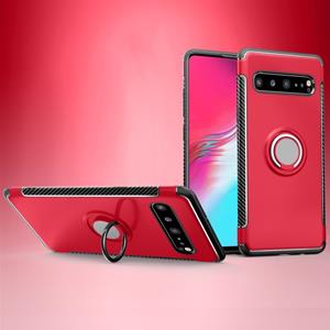 huismerk Magnetische 360 graden rotatie ring armor beschermhoes voor Galaxy S10 5G (rood)