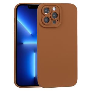 huismerk TPU Oil-besproeid Zachte telefooncase voor iPhone 13 Pro (Brown)