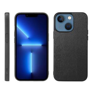 huismerk Houten Textuur PU-telefooncase voor iPhone 13 Mini