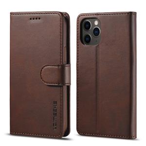 lc.imeeke Voor iPhone 12 LC. IMEEKE Kalf texture horizontale flip lederen kast met Holder & Card Slots & Wallet(Brown)