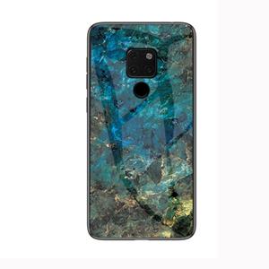 Huismerk Marmeren glazen beschermhoes voor Huawei mate 20 (Emerald)