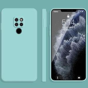 Huismerk Voor Huawei Mate 20 Solid Color Imitation Liquid Silicone Straight Edge Dropproof Full Coverage Beschermhoes (Sky Blue)