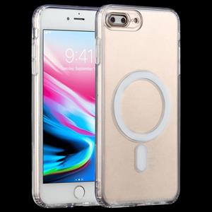 huismerk Magsafe Case Simple Magnetic Ring All-inclusive Clear Crystal Acryl PC +TPU Schokbestendige case voor iPhone 7 Plus / 8 Plus