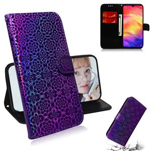 huismerk Voor Xiaomi Redmi Note 7/7S effen kleur kleurrijke magnetische Buckle horizontale Flip PU lederen draagtas met houder & kaartsleuven & portemonnee & L