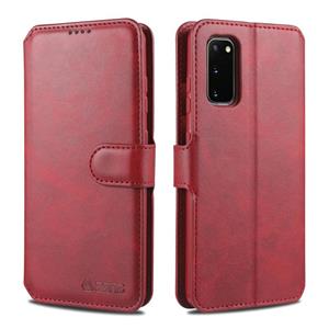 lc.imeeke Voor Samsung Galaxy A21s LC. IMEEKE Kalf texture horizontale flip lederen kast met Holder & Card Slots & Wallet(Geel)