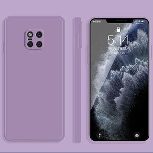 Huismerk Voor Huawei Mate 20 Pro Solid Color Imitation Liquid Silicone Straight Edge Dropproof Full Coverage Beschermhoes (paars)