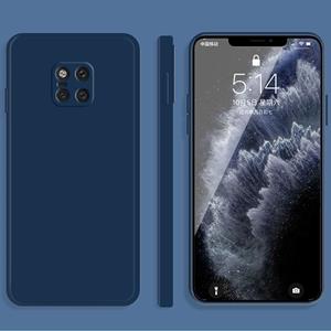 Huismerk Voor Huawei Mate 20 Pro Solid Color Imitation Liquid Silicone Straight Edge Dropproof Full Coverage Beschermhoes (Blauw)