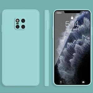 Huismerk Voor Huawei Mate 20 Pro Solid Color Imitation Liquid Silicone Straight Edge Dropproof Full Coverage Protective Case (Sky Blue)