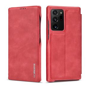 lc.imeeke Voor Samsung Galaxy Note20 Ultra LC. IMEEKE Hon Ancient Series Horizontale Flip Lederen Kast met Holder & Card Slot(Rood)