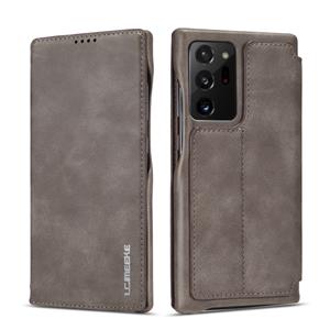 lc.imeeke Voor Samsung Galaxy Note20 Ultra LC. IMEEKE Hon Ancient Series Horizontale Flip Lederen Kast met Holder & Card Slot(Koffie)