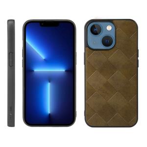 huismerk Weave Plaid PU-telefooncase voor iPhone 13 Mini