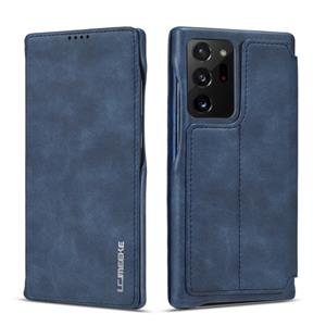 lc.imeeke Voor Samsung Galaxy Note20 Ultra LC. IMEEKE Hon Ancient Series Horizontale Flip Lederen Kast met Holder & Card Slot(Blauw)