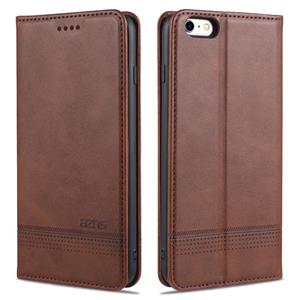 AZNS Magnetic Calf Texture Horizontale Flip Lederen case met kaartslots & portemonnee voor iPhone 6(Donkerbruin)