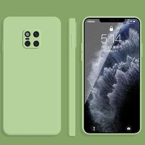 Huismerk Voor Huawei Mate 20 Pro Solid Color Imitation Liquid Silicone Straight Edge Dropproof Full Coverage Beschermhoes (Matcha Green)