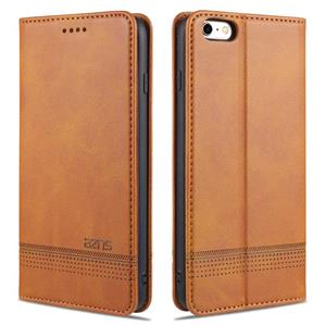 AZNS Magnetic Calf Texture Horizontale Flip Lederen case met kaartslots & portemonnee voor iPhone 6(Lichtbruin)