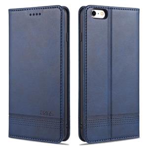 AZNS Magnetic Calf Texture Horizontale Flip Lederen case met kaartslots & portemonnee voor iPhone 6(Donkerblauw)