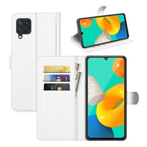 huismerk For Samsung Galaxy M32 Litchi Texture Horizontal Flip Protective Case with Holder & Card Slots & Wallet(White)