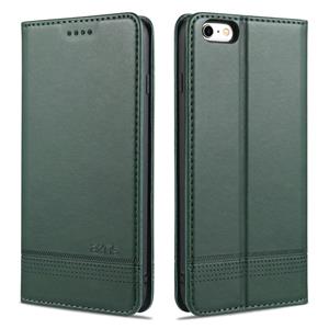 AZNS Magnetic Calf Texture Horizontale Flip Lederen case met kaartslots & portemonnee voor iPhone 6(Donkergroen)