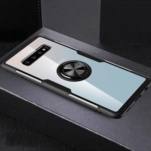 huismerk Krasvast TPU + acryl ring beugel beschermhoes voor Galaxy S10 Pro (zwart)