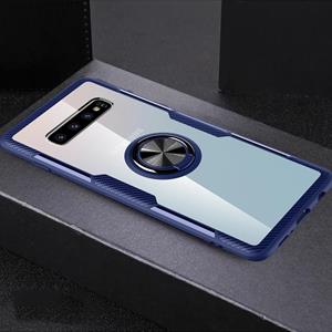 huismerk Krasbestendige TPU + acryl ring beugel beschermhoes voor Galaxy S10 Pro (blauw)