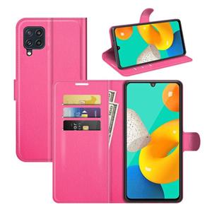 huismerk Voor Samsung Galaxy M32 Litchi Texture Horizontale Flip Beschermhoes Met Houder & Card Slots & Portemonnee (Rose Red)