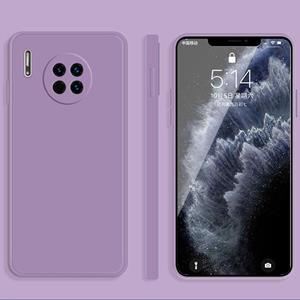 Huismerk Voor Huawei Mate 30 Pro Solid Color Imitation Liquid Silicone Straight Edge Dropproof Full Coverage Beschermhoes (paars)