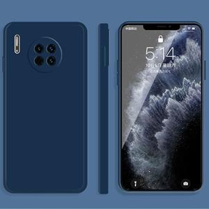 Huismerk Voor Huawei Mate 30 Pro Solid Color Imitation Liquid Silicone Straight Edge Dropproof Full Coverage Beschermhoes (Blauw)