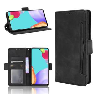 huismerk Voor Samsung Galaxy A52 5G Skin Feel Calf Patroon Horizontale Flip Lederen Case met Houder & Card Slots > Fotolijst (Zwart)