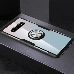 huismerk Krasbestendige TPU + acryl ring beugel beschermhoes voor Galaxy S10 Pro (zilver + zwart)