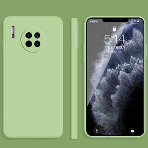 Huismerk Voor Huawei Mate 30 Pro Solid Color Imitation Liquid Silicone Straight Edge Dropproof Full Coverage Beschermhoes (Matcha Green)