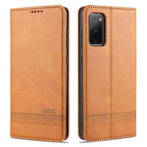 Voor Samsung Galaxy S20 FE AZNS Magnetic Calf Texture Horizontale Flip Lederen case met kaartslots & portemonnee (lichtbruin)