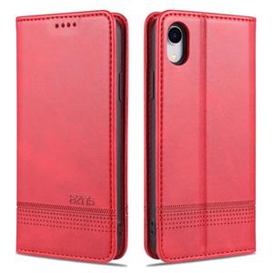 AZNS Magnetic Calf Texture Horizontale Flip Lederen case met kaartslots & portemonnee voor iPhone XR(Rood)