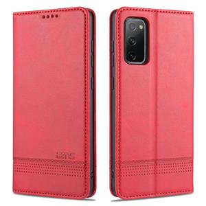 Voor Samsung Galaxy S20 FE AZNS Magnetic Calf Texture Horizontale Flip Lederen case met kaartslots & portemonnee(rood)