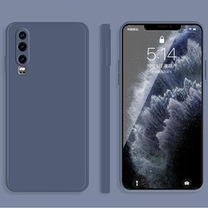 Huismerk Voor Huawei P30 Solid Color Imitation Liquid Silicone Straight Edge Dropproof Full Coverage Beschermhoes (Grijs)