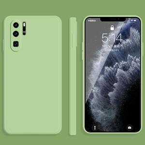 Huismerk Voor Huawei P30 Pro Solid Color Imitation Liquid Silicone Straight Edge Dropproof Full Coverage Protective Case (Matcha Green)
