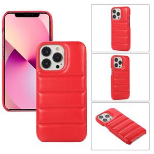 huismerk Dikke Down Jacket Soft PU-telefooncase voor iPhone 13