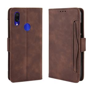 huismerk Portemonnee stijl huid voelen kalf patroon lederen draagtas voor Xiaomi Redmi opmerking 7/opmerking 7 Pro/Opmerking 7S met aparte kaartsleuf (bruin)