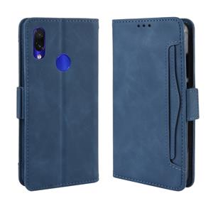 huismerk Portemonnee stijl huid voelen kalf patroon lederen draagtas voor Xiaomi Redmi opmerking 7/opmerking 7 Pro/Opmerking 7S met aparte kaartsleuf (blauw)