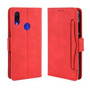 huismerk Portemonnee stijl huid voelen kalf patroon lederen draagtas voor Xiaomi Redmi opmerking 7/opmerking 7 Pro/Opmerking 7S met aparte kaartsleuf (rood)