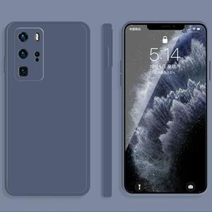 Huismerk Voor Huawei P40 Pro Solid Color Imitation Liquid Silicone Straight Edge Dropproof Full Coverage Beschermhoes (Grijs)