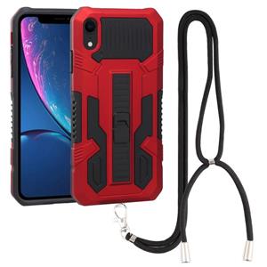 huismerk Vanguard Lanyard Standstand TPU + pc -telefoonhoes voor iPhone XR