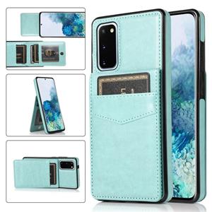 huismerk Voor Samsung Galaxy S20 Solid Color PC + TPU Beschermhoes met houder & Card Slots (Groen)