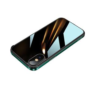 Sulada Shockproof Aviation aluminium metalen frame + nano glas + TPU beschermhoes voor iPhone XR (donkere nacht groen)