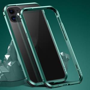 huismerk Schokbestendig metalen beschermframe voor iPhone 12 mini(Groen)