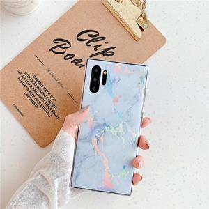 huismerk TPU glanzende Laser marmer IMD kleurrijke mobiele telefoon Case voor Galaxy Note10 + (wit)