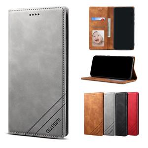 GUSSIM GS-001 Business Style Horizontale Flip Skin Voel PU Lederen case met Holder & Card Slots & Wallet & Photo Frame Voor iPhone SE 2020 / 8 / 7(Gri