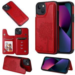 huismerk Cat Tree Embossing Patroon Shockproof Telefoon Case voor iPhone 13