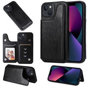 huismerk Katboom Embossing Patroon Schokbestendige Telefoonhoes Voor iPhone 13 (Zwart)